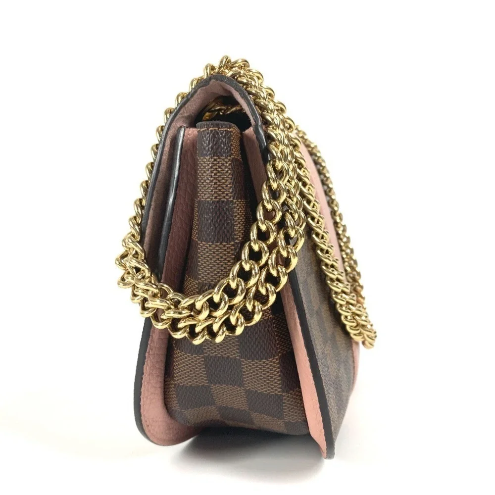 LOUIS VUITTON Authentic Brown Damier Canvas Pochette Shoulder Bag